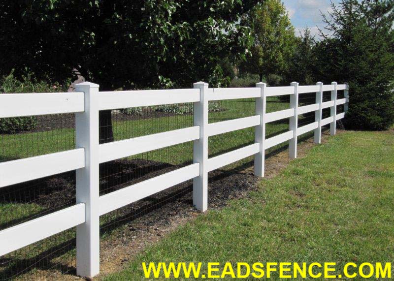 Vinyl 3 Rail Ranch Rail Fence