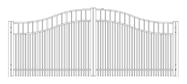 Picture of S7 Horizon Woodbridge Arched Double Gates Drawing