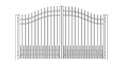 Picture of S1 Bennington with Doggie Panel Woodbridge Arched Double Gates Drawing