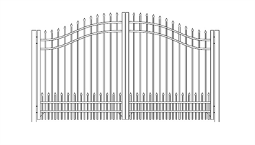 Picture of S1 Bennington with Doggie Panel Woodbridge Arched Double Gates Drawing