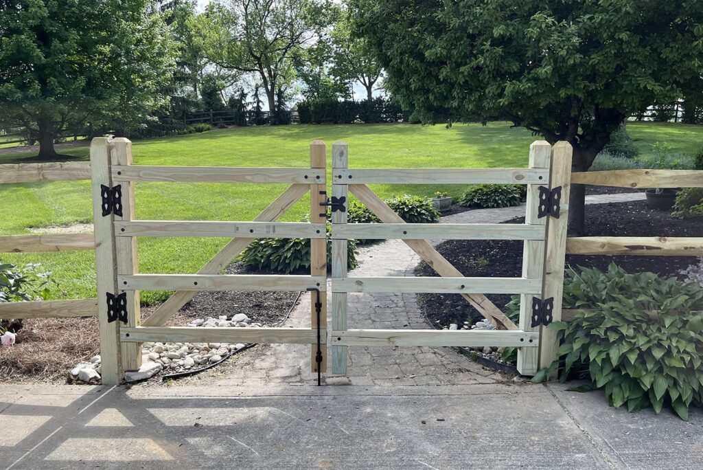 Eads fence light wood fence and gate