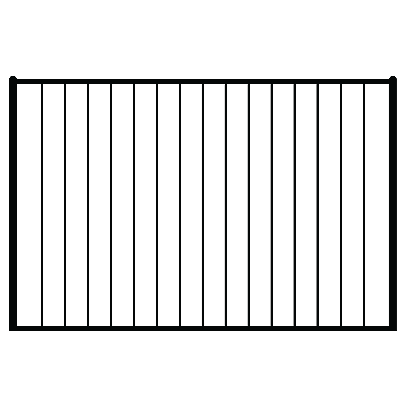 A graphic of an aluminum E10 Two Rail fence