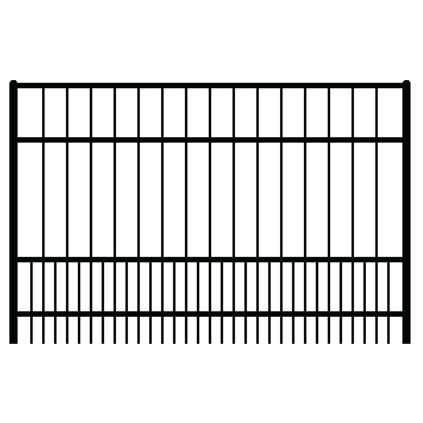 A graphic of an aluminum Puppy Panel fence