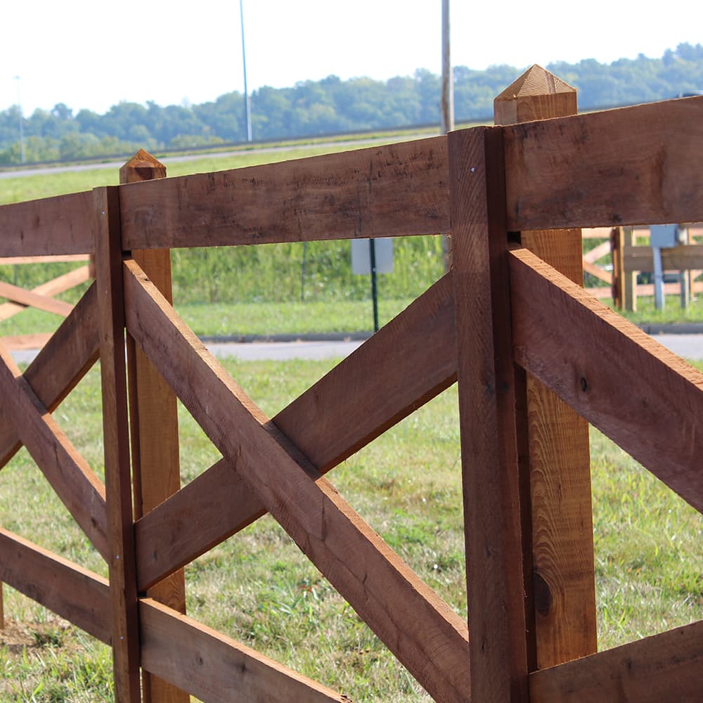 A Pre-stained wood fence