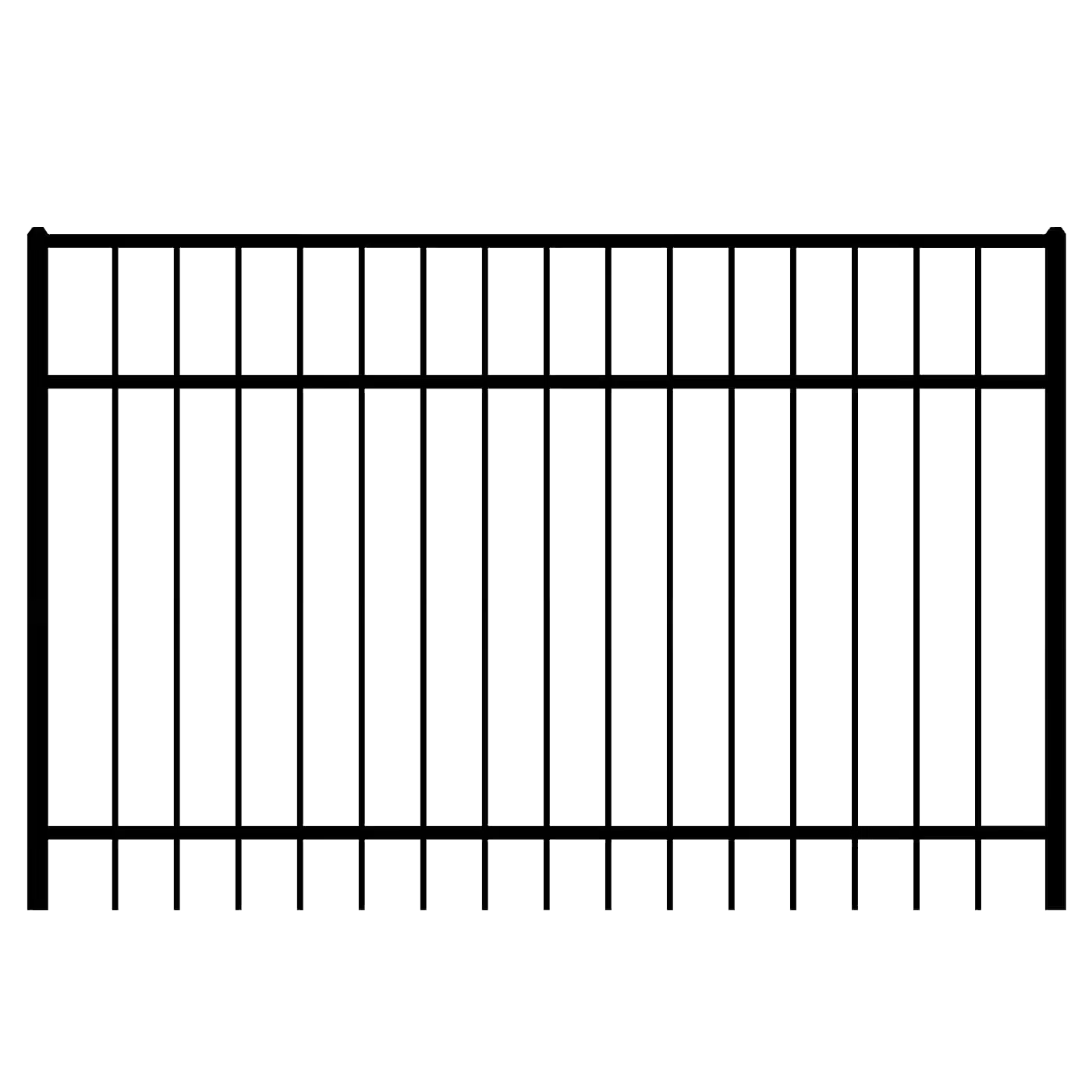 A graphic of an aluminum E1 Spear Top fence